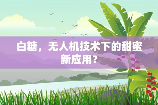 白糖，无人机技术下的甜蜜新应用？